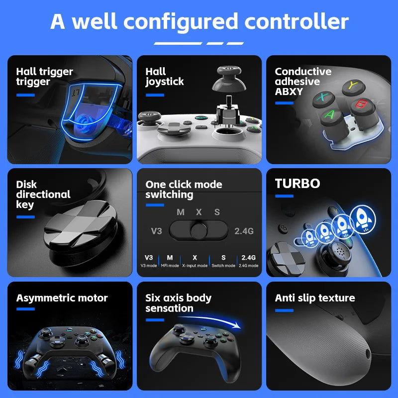 G6 Wireless Gaming Controller for Mobile – Hall Effect Triggers & Joystick (iOS / Android / PC / Switch)