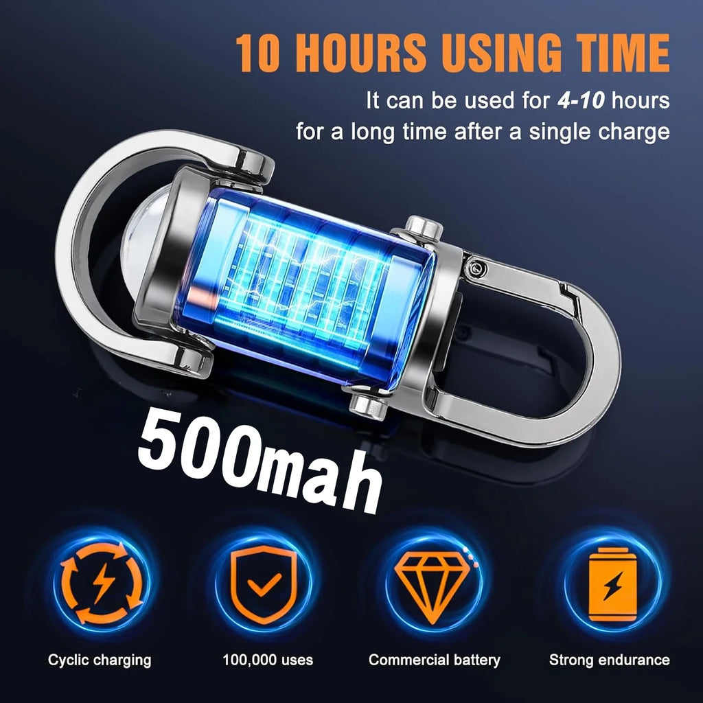Mini Keychain Flashlight – Rechargeable COB Pocket Work Light with Hook for Camping, Hiking & Emergency Use