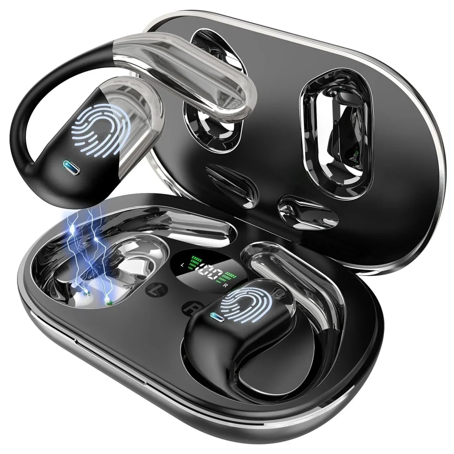 144 Languages AI Translation Earbuds – Bluetooth V6.1 Real-Time Translator Headphones with Touch Screen & Smart Mode for Work & Travel
