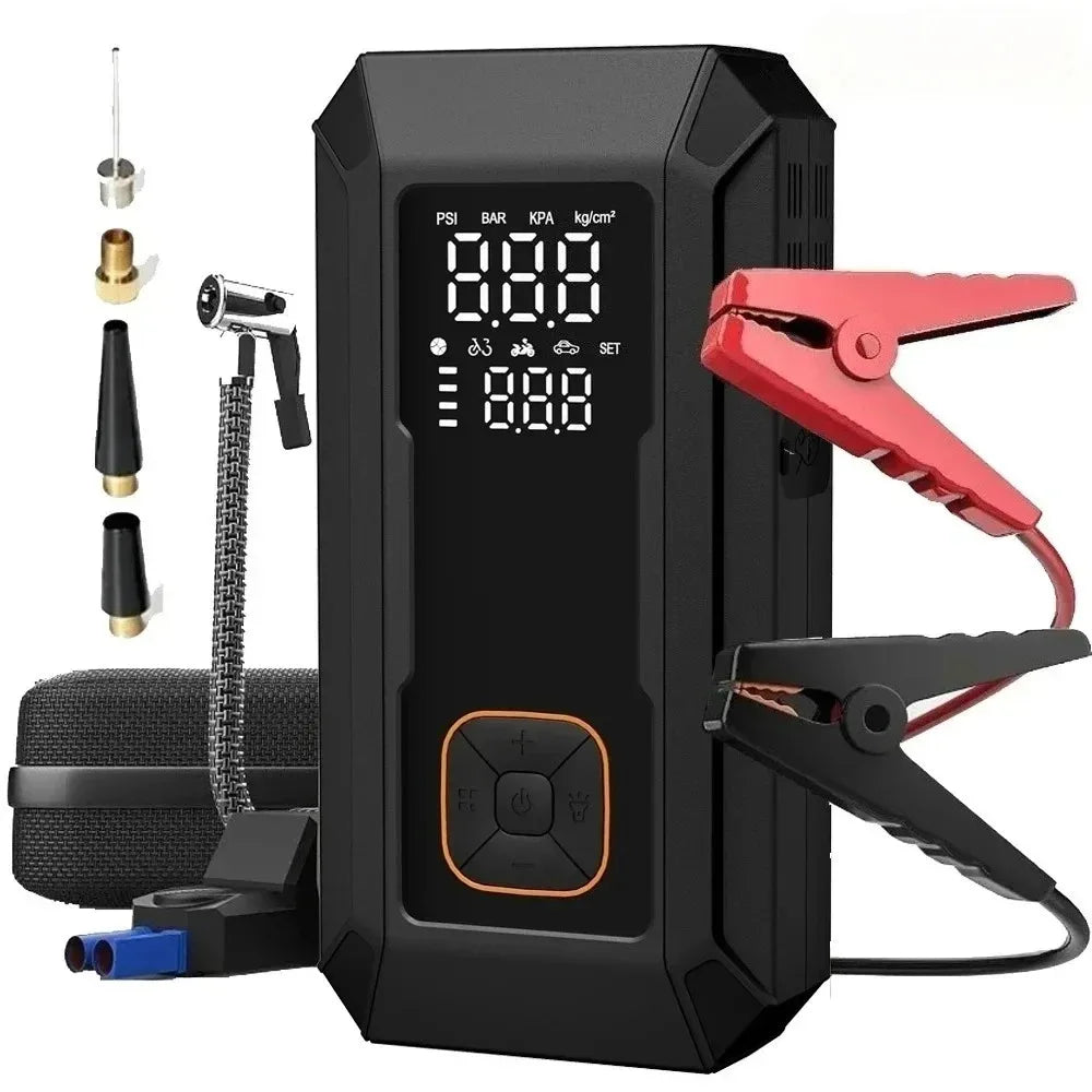 Car Jump Starter 4000A avec Compresseur 150PSI – Power Bank Portable & Gonfleur de Pneus avec LED