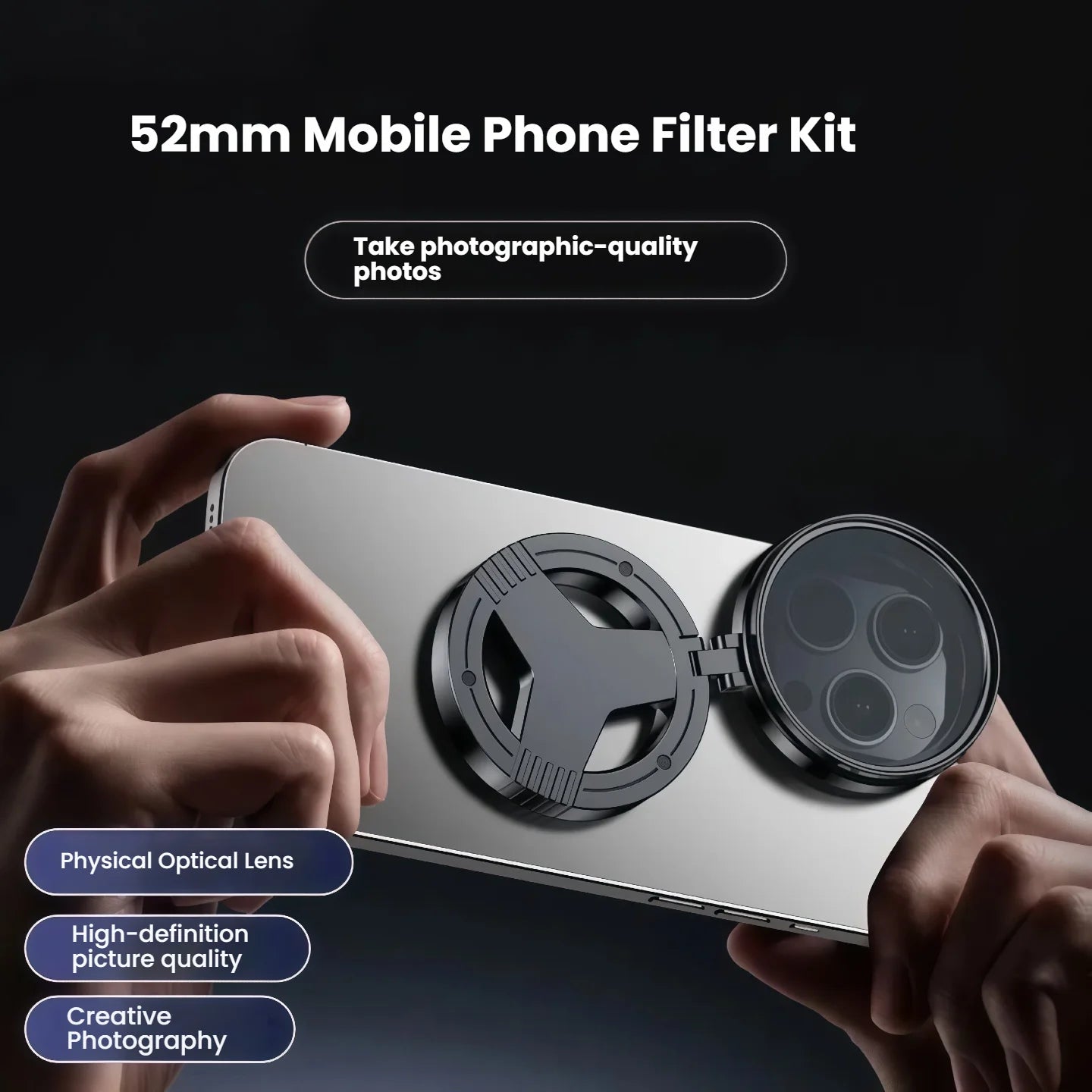 Magnetic Phone CPL Lens – Anti-Glare Polarizing Filter with Optical Coating for HD Mobile Photography