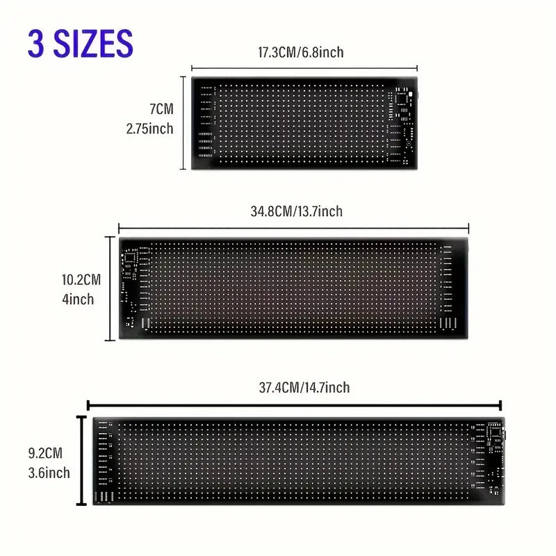 LED Matrix Pixel Panel – Flexible Bluetooth App Controlled Scrolling LED Display Sign for Car, Home & Advertising (USB 5V)