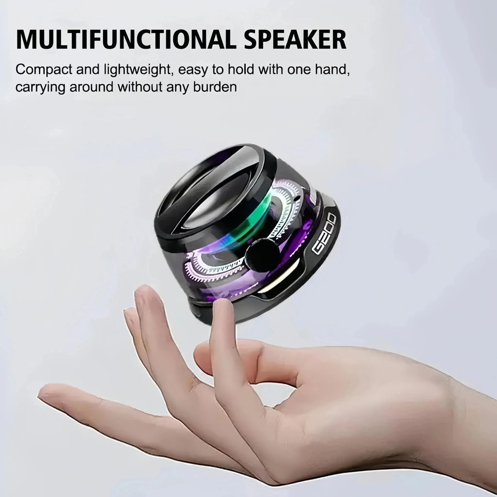 Outdoor Magnetic Bluetooth Speaker – Wireless Portable Mini Travel Stereo Speaker with RGB Lights & Phone Holder (iOS Compatible)