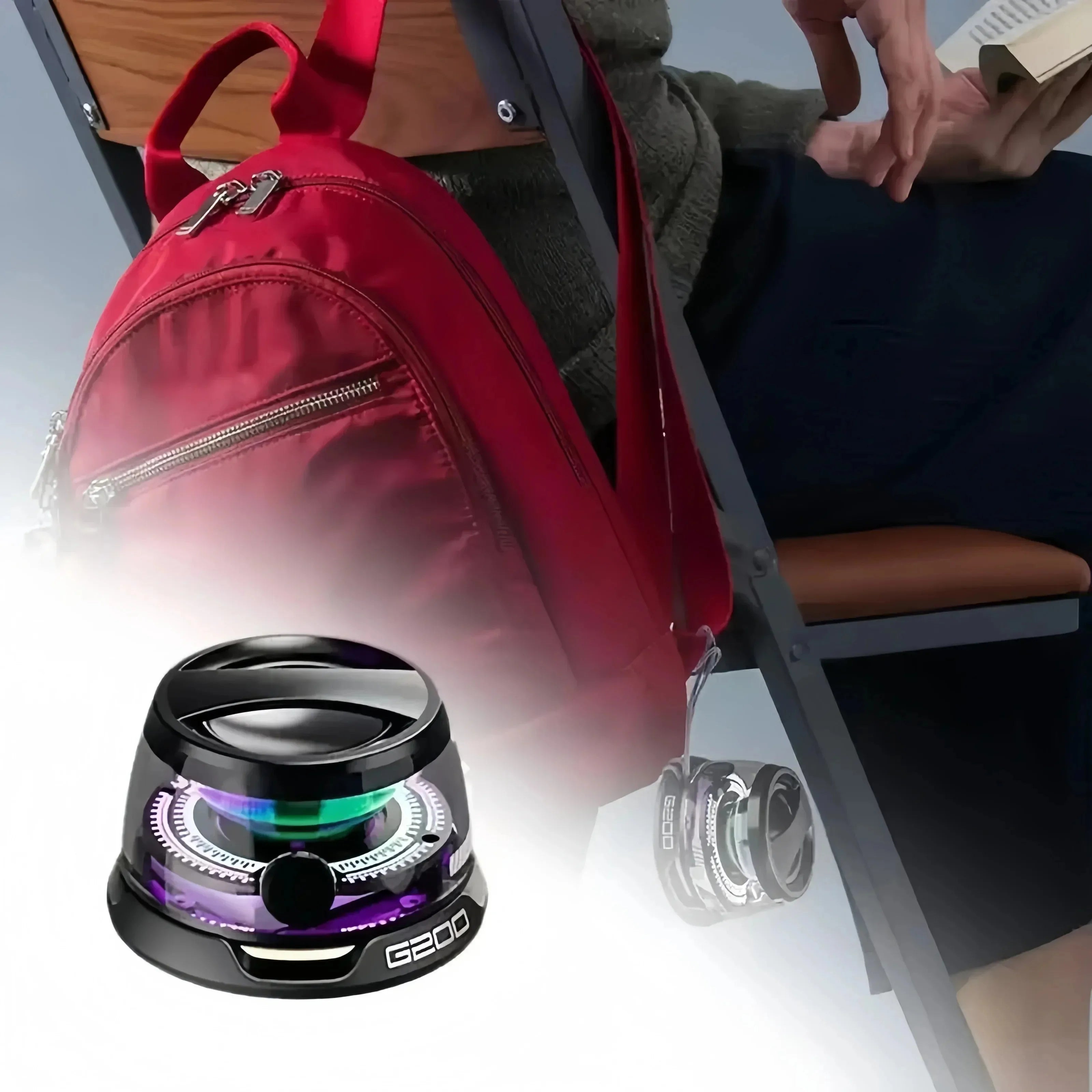 Outdoor Magnetic Bluetooth Speaker – Wireless Portable Mini Travel Stereo Speaker with RGB Lights & Phone Holder (iOS Compatible)