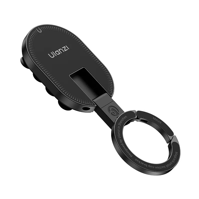 3-in-1 Magnetic Phone Holder with Suction Cup & Ring – 360° Rotatable, Foldable & Portable, Strong Grip with 18 Suction Discs, Carabiner Style Design
