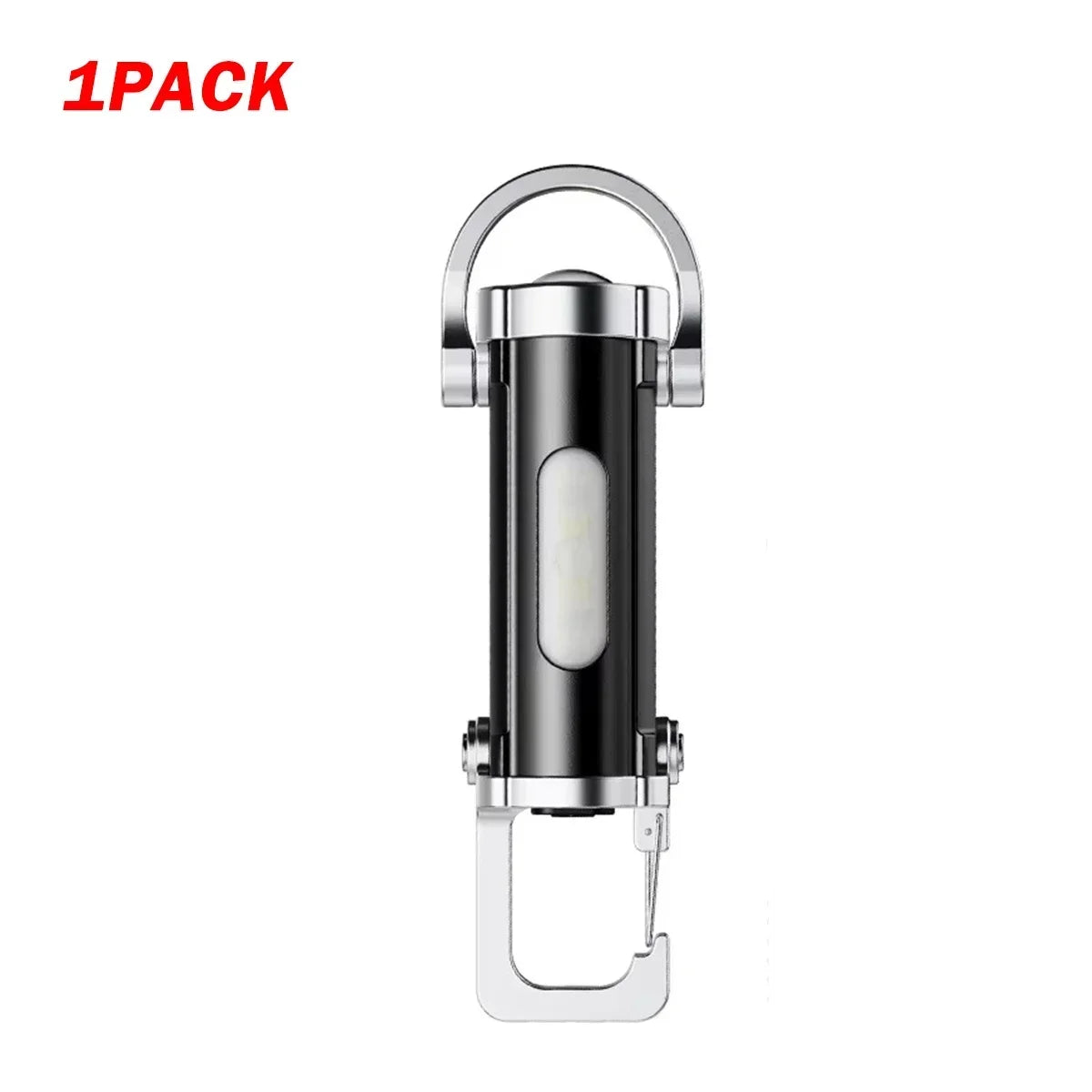 Mini Keychain Flashlight – Rechargeable COB Pocket Work Light with Hook for Camping, Hiking & Emergency Use