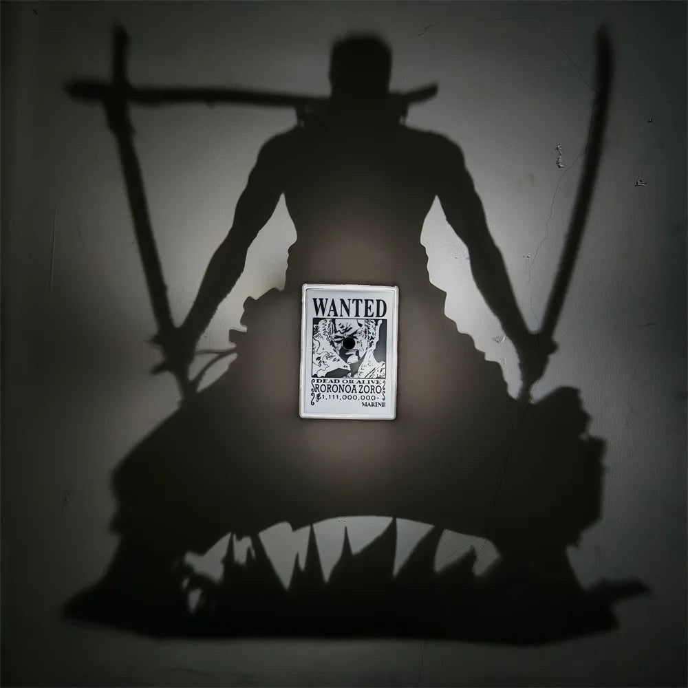 One Piece Luffy & Zoro LED Shadow Night Light – Anime Wall Lamp | Creative Atmosphere Decor Gift