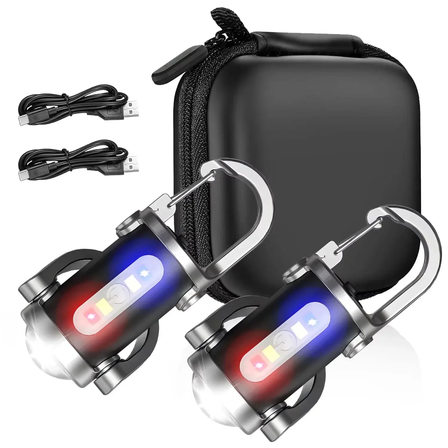 Mini Keychain Flashlight – Rechargeable COB Pocket Work Light with Hook for Camping, Hiking & Emergency Use