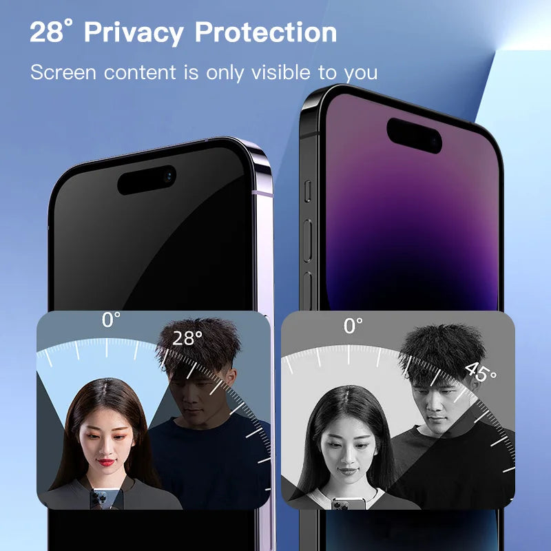 SKIG Privacy Anti-Spy Tempered Glass Screen Protector for iPhone 17 / 16 / 15 / 14 / 13 / 12 Pro Max & Plus – Auto Dust Removal HD Protector (1–3 PCS)