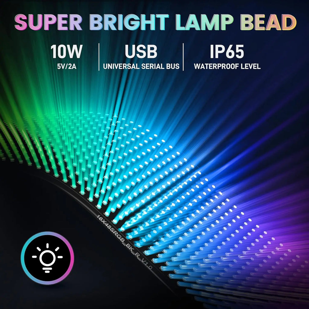 LED Matrix Pixel Panel – Flexible Bluetooth App Controlled Scrolling LED Display Sign for Car, Home & Advertising (USB 5V)