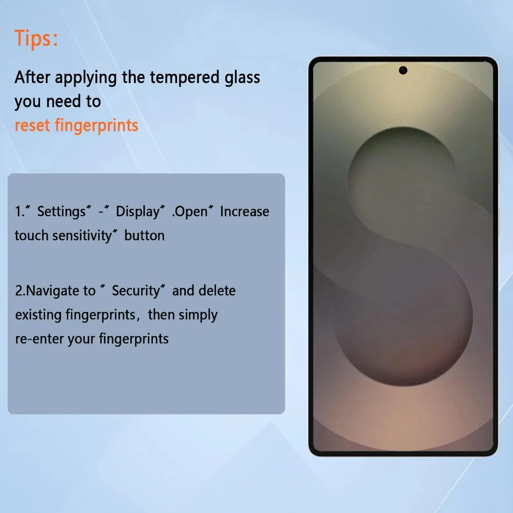 Oleophobic Tempered Glass Screen Protector for Samsung S26 Ultra / S25 Ultra / S25 Edge / S24 Plus – 9H Hardness, HD Clear, Fingerprint Unlock Compatible