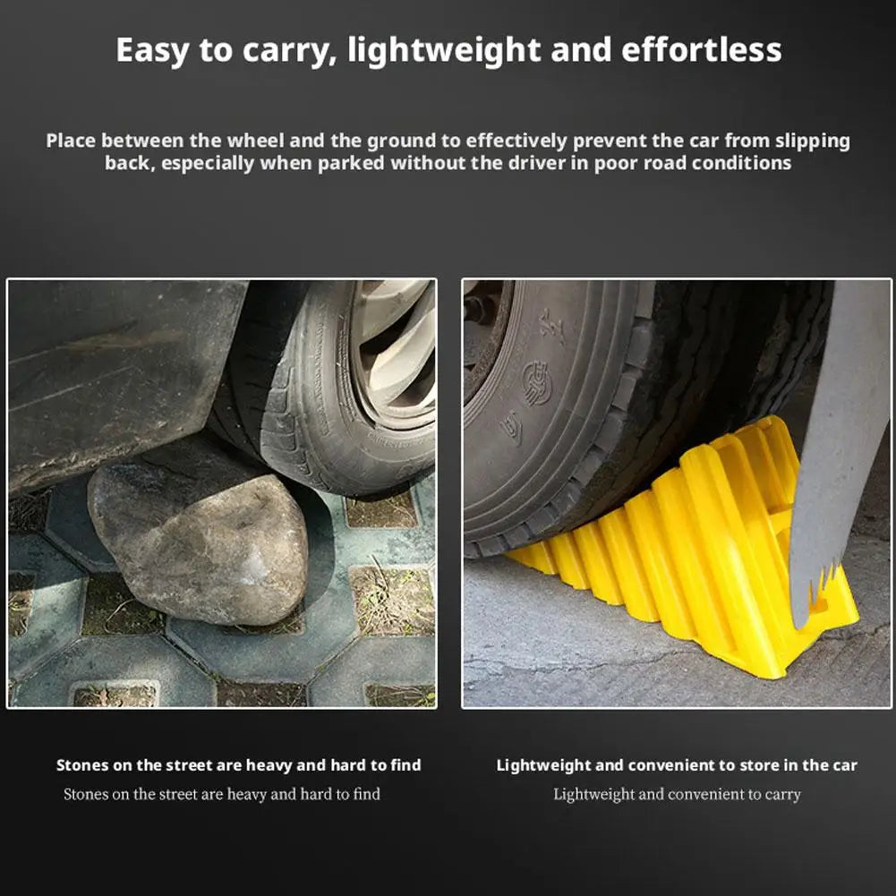 Wheel Chock Anti-Slip Heavy Duty – Triangular Tire Stopper for Car & Light Truck Safety